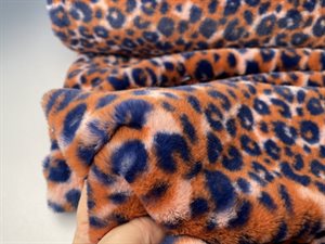 Pels - smuk tigerprint i intens orange og blå